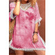 Плажна рокля с плетена бродерия в нежен розов цвят