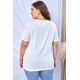 Бяла макси тениска с щампа Целувка